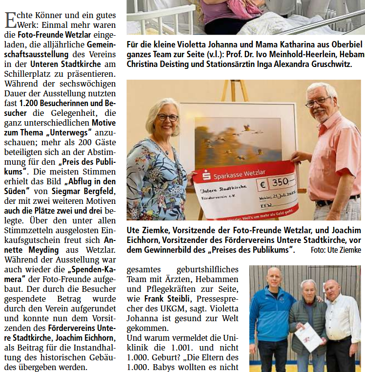 2025-07-26 WNZ Spendenübergabe an Untere Stadtkirche