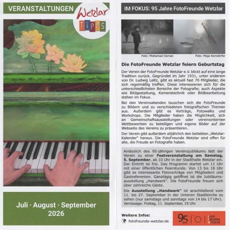 Flyer Tourist-Info 3. Quartal 2026