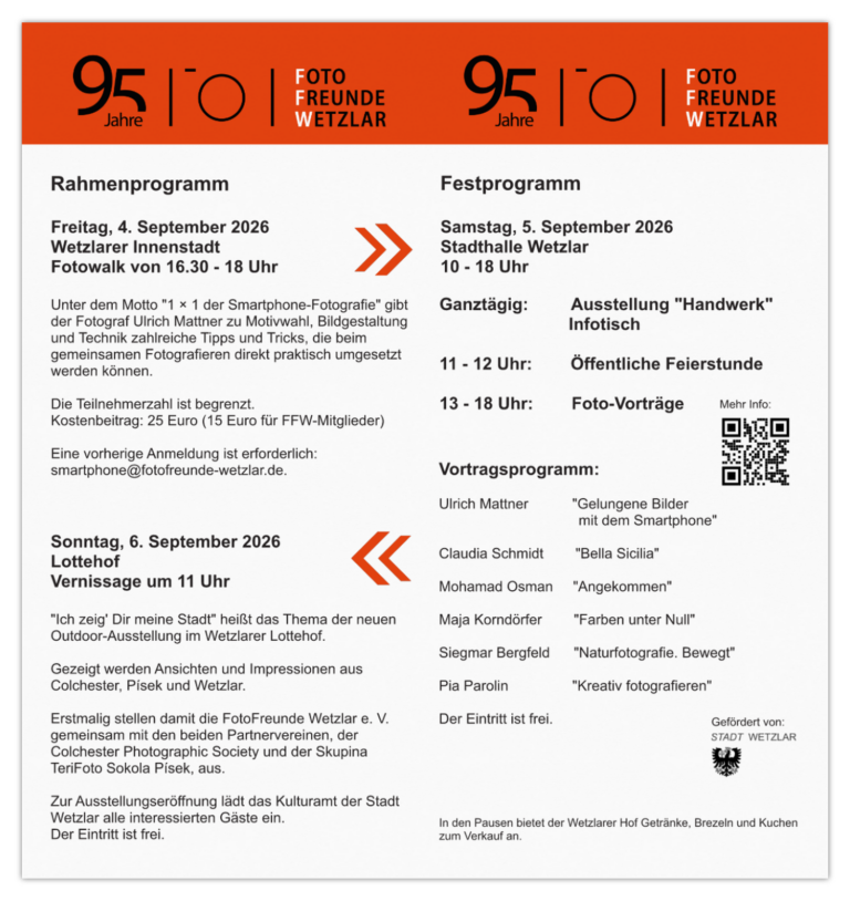 FFW-Flyer Jubiläum 4. bis 6. September 2026