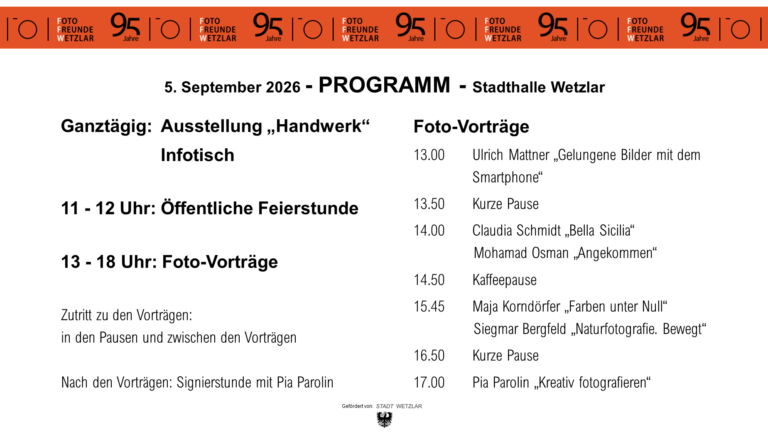 Festprogramm 5. September 2026