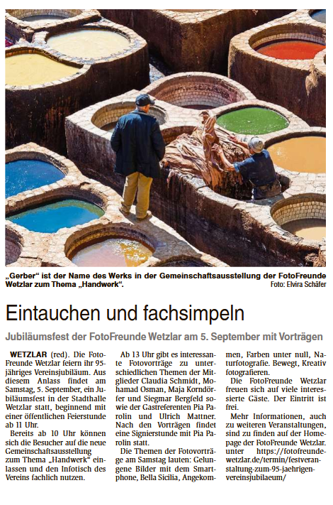 2026-09-05 Wochenblatt Ankündigung Jubiläum