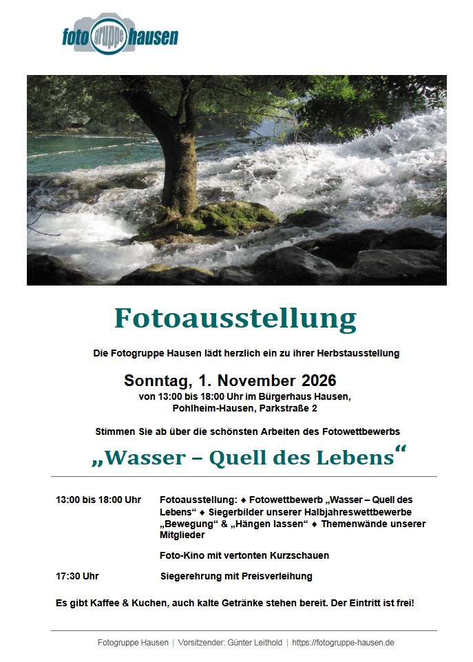 Ausstellung der Fotogruppe Hausen 1 Hausen Ausstellung 2026